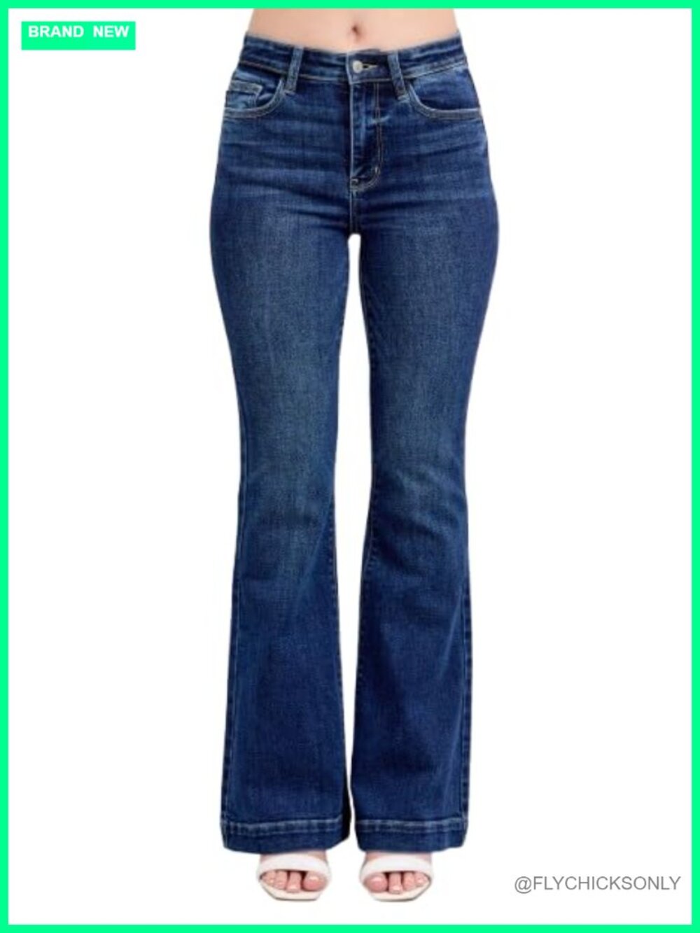 High-Waisted Trouser Flare Jeans – Stretchy Tailored Denim for Work & Casual